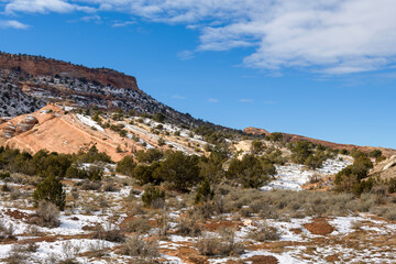 Winter landscape near the west entrance of the Colorado National Monument near the town of Fruita