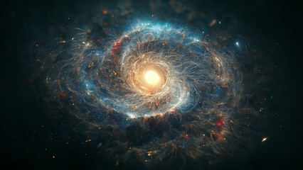 The Beauty of the Milky Way, A Spiral Galaxy Illustration. Generative AI