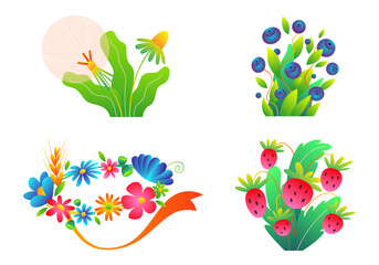 Forest Berries Illustrations