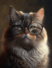 2020s cat wearing glasses
