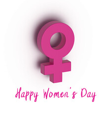 female symbol with the text happy women's day 