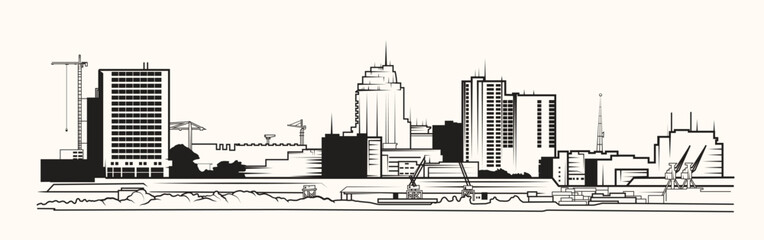 Simple vector graphic of Kinshasa, Democratic Republic of the Congo