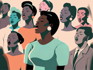 Inspiring Gospel Choir Singing with Passion, Generative AI