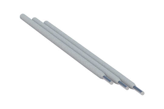 Welding electrodes on white background. 3d render