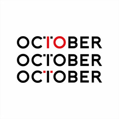 October word design with the number 10 on the letters T and O.