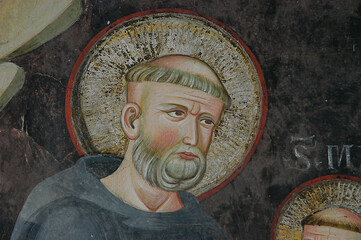 Fresko des heiligen Benedikt im Kloster Monte Subiaco, Italien