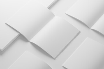 US Letter Brochure Catalog White Blank 3D Rendering Mockup