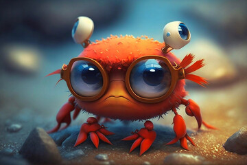 Cartoon Crab. Generative AI