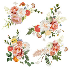 Delicate floral arrangements collection  for cards
