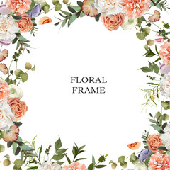 Delicate floral frame illustration 