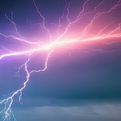 lightning in the night sky. Generative AI.