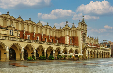 Naklejka premium Sukiennice, Cloth Hall, in the centre of town Krakow Poland