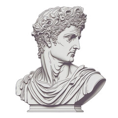 Busto emperador romano, aesthetic, sin fondo, creada con IA generativa