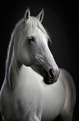 Generative AI background illustration of Portrait of beautiful Horse