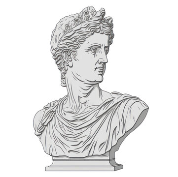 Busto emperador romano, aesthetic, sin fondo, creada con IA generativa