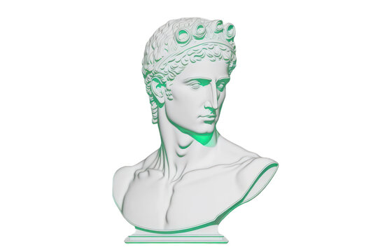 Busto emperador romano, 3d imagen digital, aesthetic, creada con ia generativa