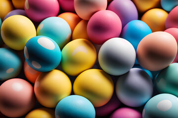 Sweet colorful easter eggs background national holiday celebration concepts made with Generative AI