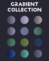 Set of bright gradients. Color combinations. Vector illustration