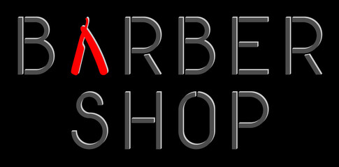 Original barber shop sign over black background