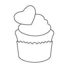 Cupcake vector icon.Outline vector icon isolated on white background cupcake.