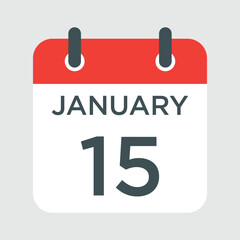 Fototapeta premium calendar - January 15 icon illustration isolated vector sign symbol