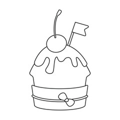 Cupcake vector icon.Outline vector icon isolated on white background cupcake.