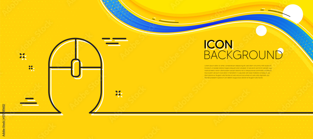 Poster computer mouse icon. abstract yellow background. internet surf device sign. pc equipment symbol. min