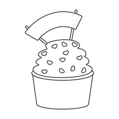 Cupcake vector icon.Outline vector icon isolated on white background cupcake.