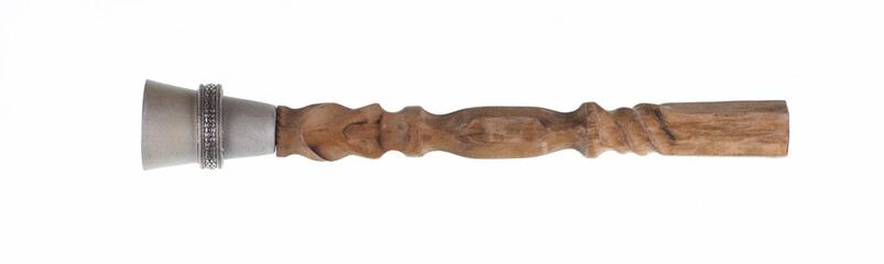 wooden royal wand isolated on white background