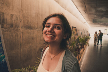 portrait of a girl smiling - pretty indian girl smiling