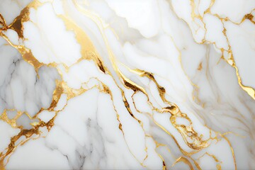 Glod and white marble background.generative Ai