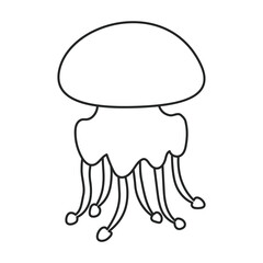 Jellyfish vector icon.Outline vector icon isolated on white background jellyfish.