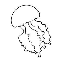 Jellyfish vector icon.Outline vector icon isolated on white background jellyfish.