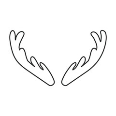 Elk horn vector icon.Outline vector icon isolated on white background elk horn.