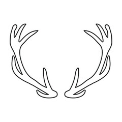 Obraz premium Elk horn vector icon.Outline vector icon isolated on white background elk horn.