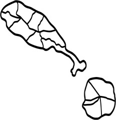 doodle freehand drawing of saint kitts map.