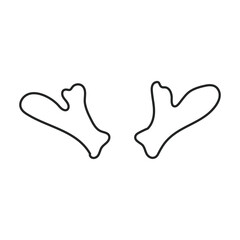 Elk horn vector icon.Outline vector icon isolated on white background elk horn.
