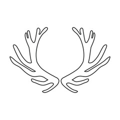 Fototapeta premium Elk horn vector icon.Outline vector icon isolated on white background elk horn.