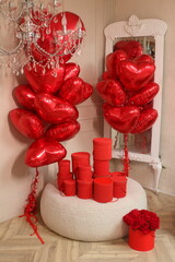 The room is decorated in the style of St. Valentine