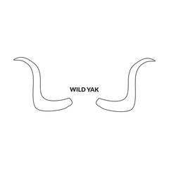 Horn wild yak vector icon.Outline vector icon isolated on white background horn wild yak.
