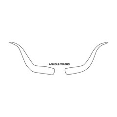 Horn ankole-watusi vector icon.Outline vector icon isolated on white background horn ankole-watusi.