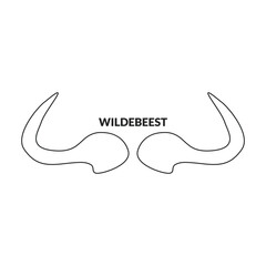 Horn wildebeest vector icon.Outline vector icon isolated on white background horn wildebeest.