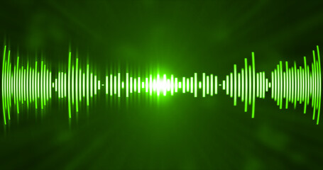Visualizer equalizer meters modern audio on green background.Loop.