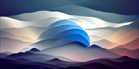 Gradient background colors white, palest blue, and blue, digital painting generative ai 