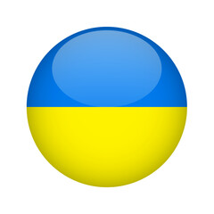 Flag of Ukraine button. Design element for websites, applications. Vector illustration isolated on white background