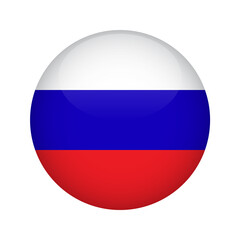 Flag Russian button. Design element for websites, applications. Vector illustration isolated on white background