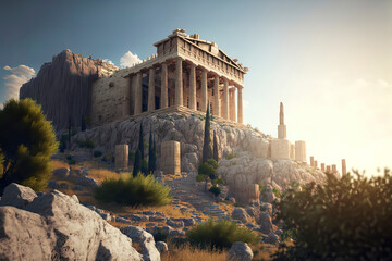 The Acropolis: Athens, Greece, Travel photography. AI-Generated