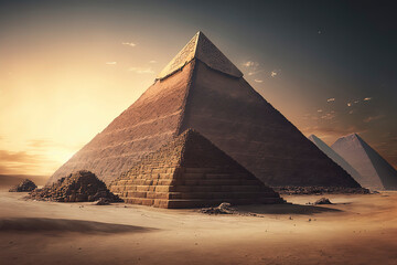 Obraz na płótnie Canvas The Great Pyramid of Giza: Cairo, Egypt, Travel photography. AI-Generated