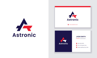 Letter A initial logo design with business cards, Modern letter a logo design with abstract mark