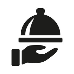 Fototapeta premium Serving food icon on white background.